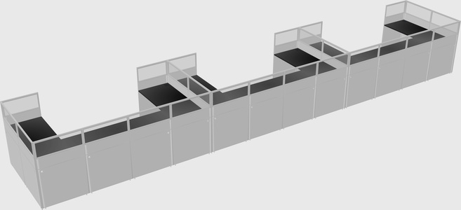 U-shaped cubicle
