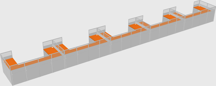 U-shaped cubicle
