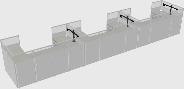 U-shaped cubicle