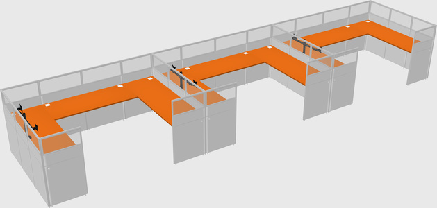 U-shaped cubicle