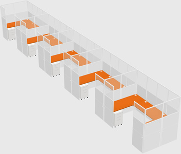 U-shaped cubicle