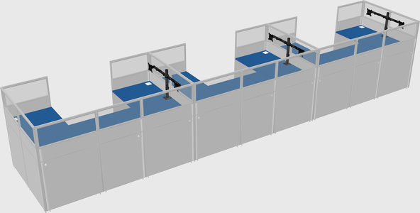 U-shaped cubicle