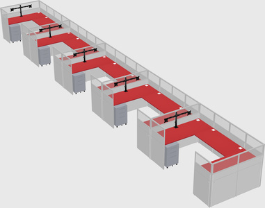 U-shaped cubicle
