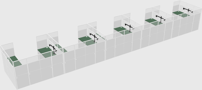 U-shaped cubicle