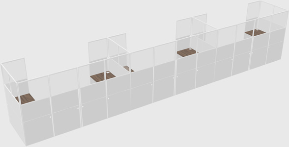 U-shaped cubicle