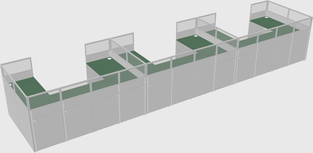 U-shaped cubicle