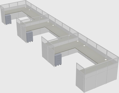 U-shaped cubicle