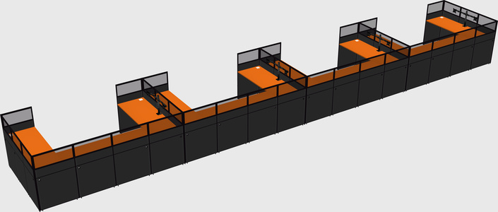 U-shaped cubicle