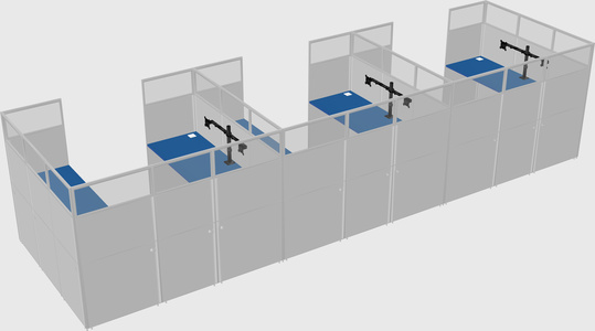 U-shaped cubicle