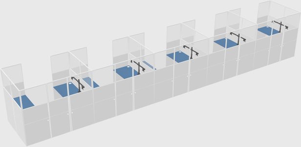 U-shaped cubicle