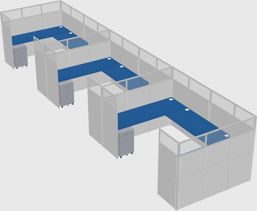 U-shaped cubicle