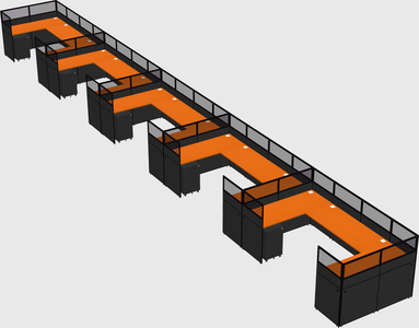 U-shaped cubicle