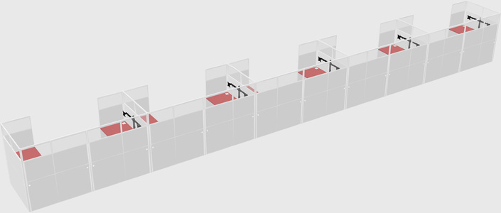 U-shaped cubicle