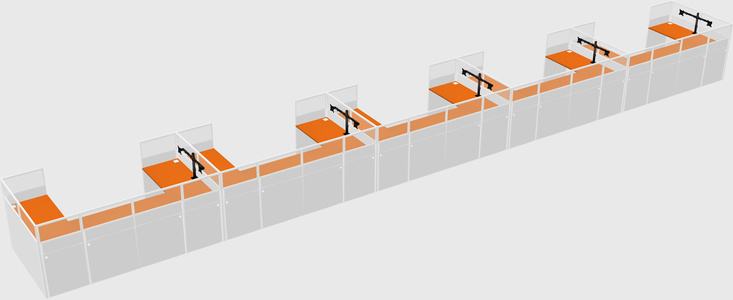 U-shaped cubicle