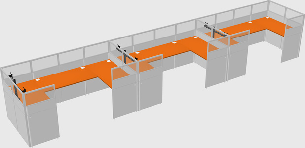 U-shaped cubicle