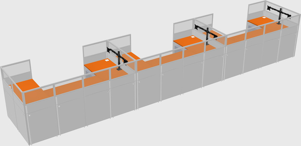 U-shaped cubicle
