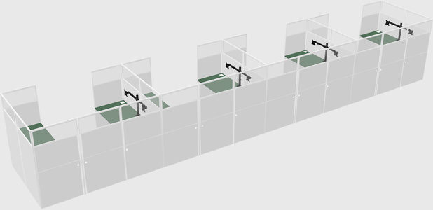 U-shaped cubicle