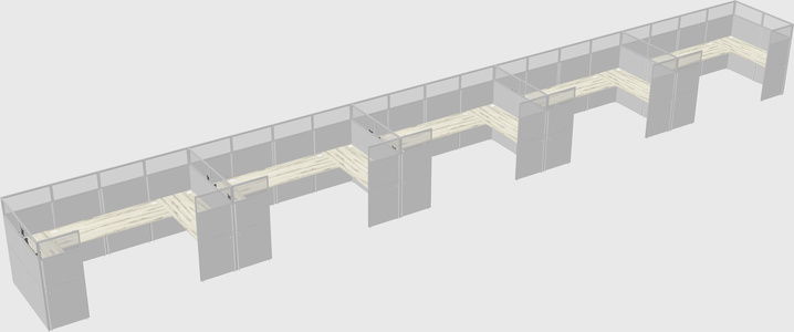 U-shaped cubicle