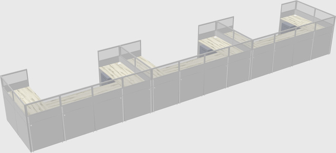 U-shaped cubicle