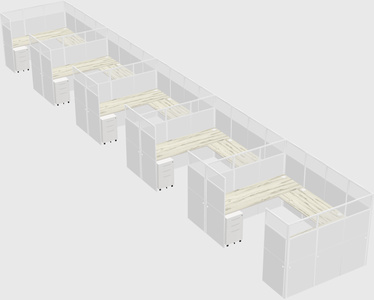 U-shaped cubicle