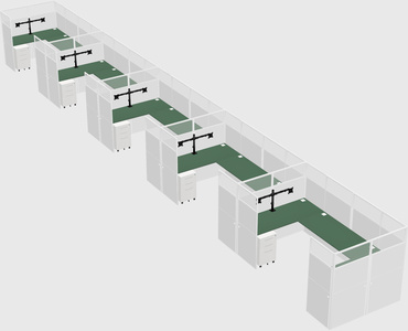 U-shaped cubicle