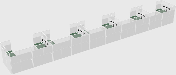 U-shaped cubicle