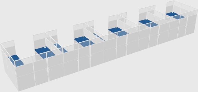 U-shaped cubicle