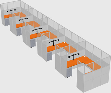 U-shaped cubicle