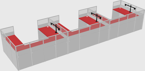 U-shaped cubicle