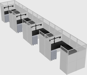U-shaped cubicle