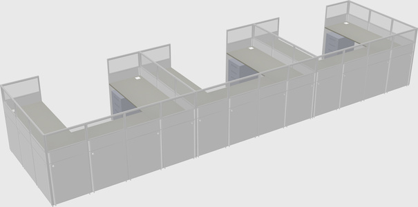 U-shaped cubicle