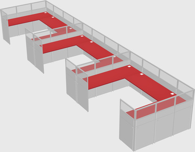 U-shaped cubicle