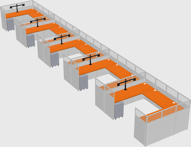 U-shaped cubicle