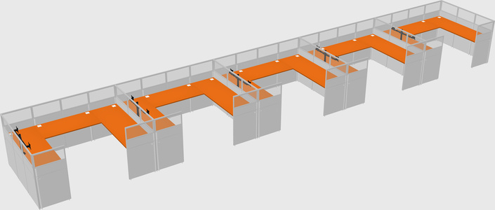 U-shaped cubicle