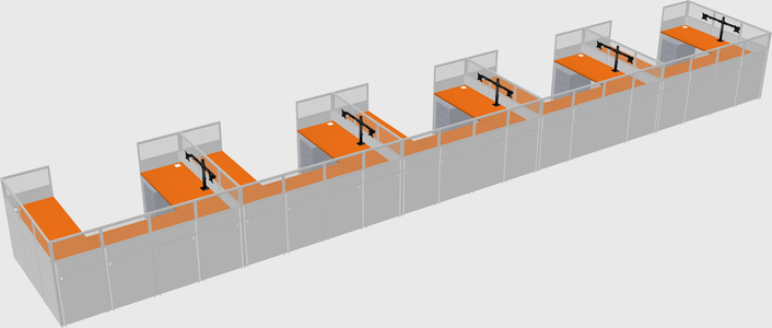 U-shaped cubicle