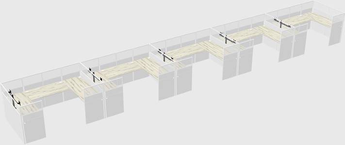 U-shaped cubicle