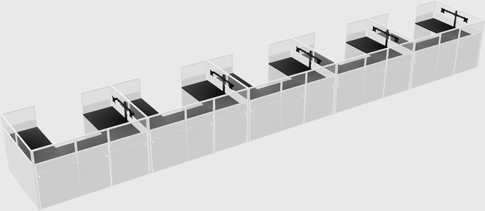 U-shaped cubicle