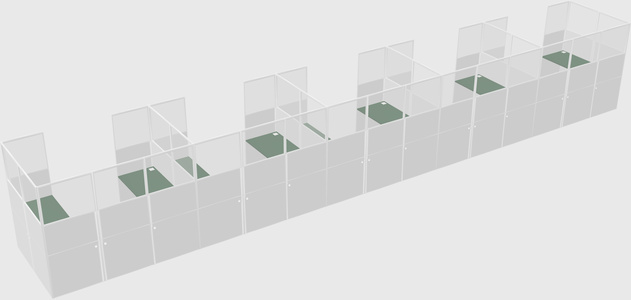 U-shaped cubicle