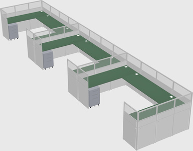U-shaped cubicle