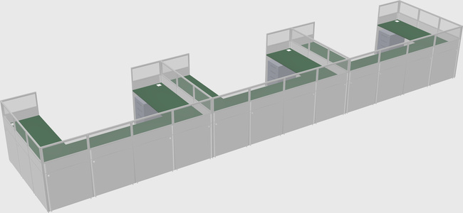 U-shaped cubicle