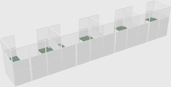 U-shaped cubicle
