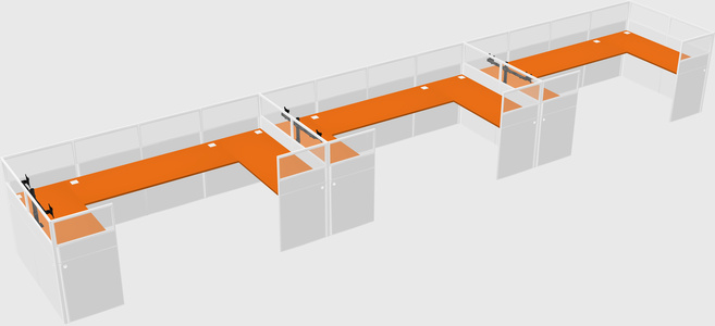 U-shaped cubicle