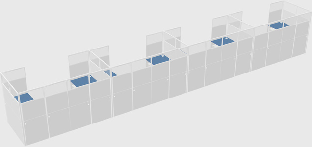 U-shaped cubicle