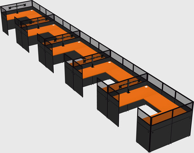 U-shaped cubicle