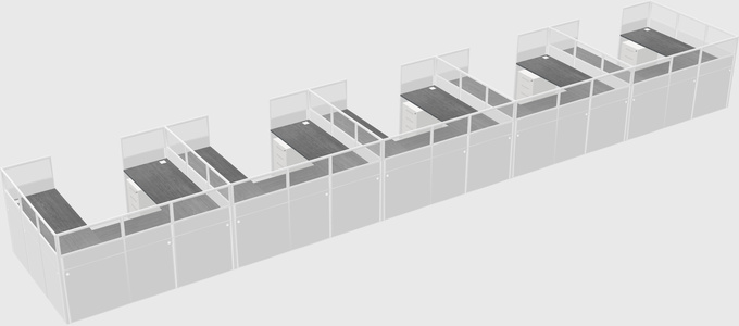 U-shaped cubicle