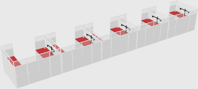 U-shaped cubicle