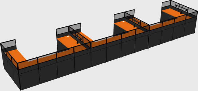 U-shaped cubicle