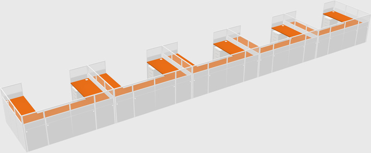 U-shaped cubicle