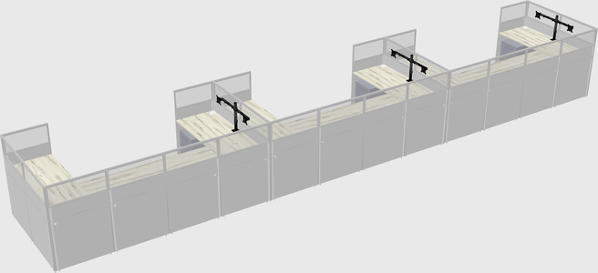 U-shaped cubicle