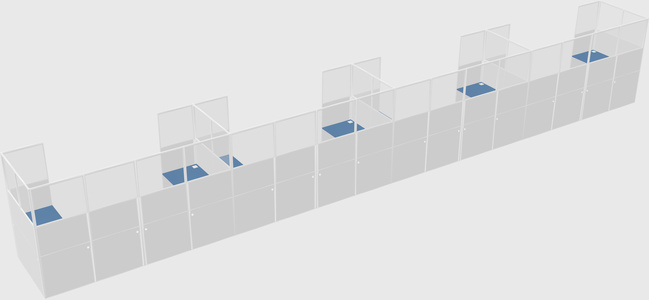 U-shaped cubicle
